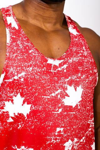 Graphic Muscle Stringer - Red Maple Leaf