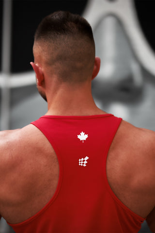 Fast-Dry Bodybuilding Workout Stringer - OH CANADA RED
